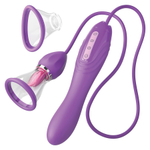 Вибростимулятор с помпой и имитатором языка PipeDream Fantasy for Her Ultimate Pleasure Max Dual Oral Sex Simulator with Hose & G-Spot Vibrator Purple 496812