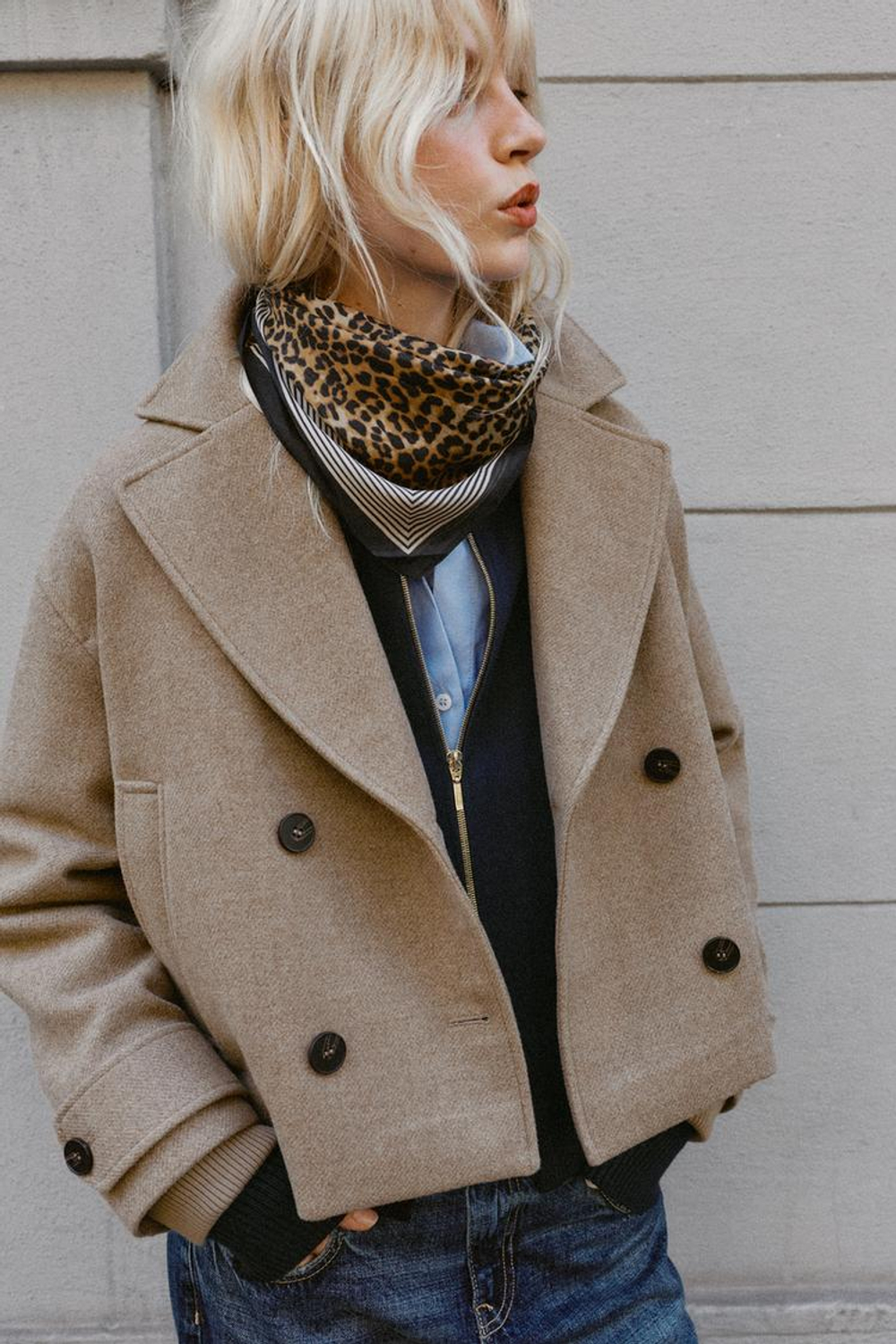 ZARA ШАРФ ИЗ МОДАЛА И ШЕЛКА С АНИМАЛИСТИЧЕСКИМ ПРИНТОМ, ЛЕОПАРДОВЫЙ