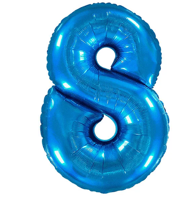 Шар фольга Цифра 8 Blue Синий 102см с гелием