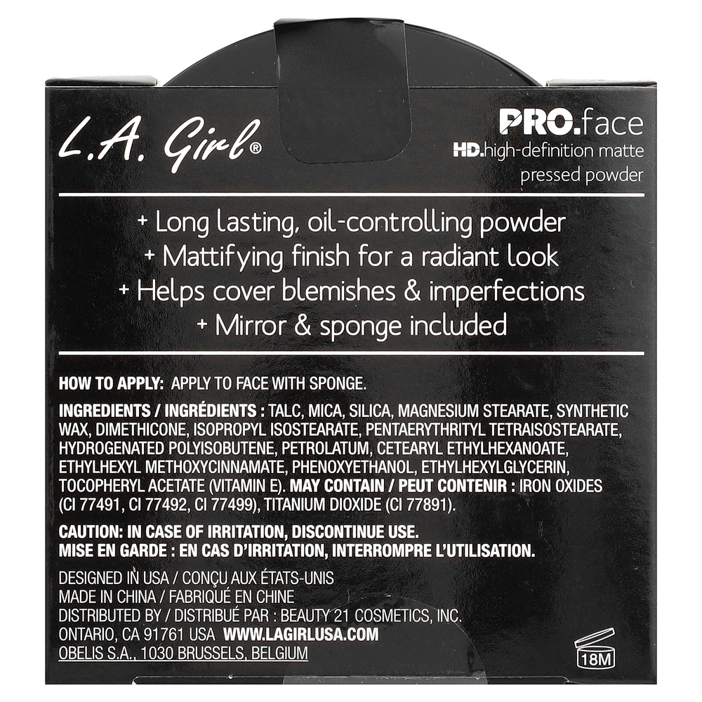 L.A. Girl, PRO. Матовая прессованная пудра для лица, GPP604, кремовый натуральный, 7 г (0,25 унции)