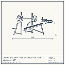 Олимпийская скамья с отрицательным наклоном 15° — от 117 000 ₽