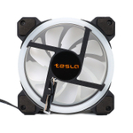 Вентилятор ТЕСЛА (TESLA) RGB120-LD, 120мм, 3-pin+Molex, черный-белый/FRGB, 1200rpm, 38CFM, 21дБ, антивибропрокладки (TSL-120-LD)
