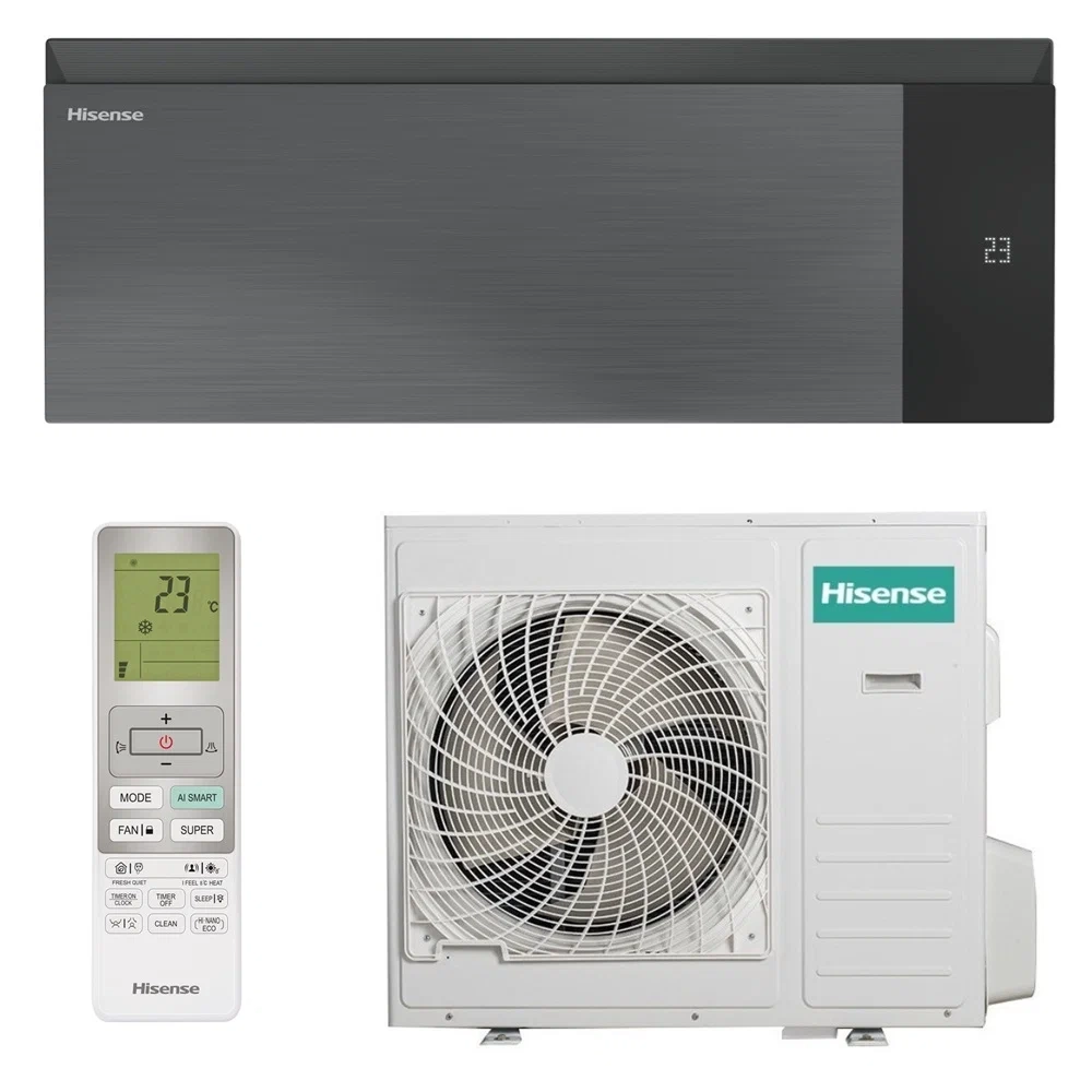 Инверторная сплит-система Hisense Sensation Slider Pro Carbon AS-10UW4RWMQK00(В), черный