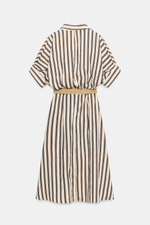 ПЛАТЬЕ МИДИ В ПОЛОСКУ С РЕМНЕМ — ZARA