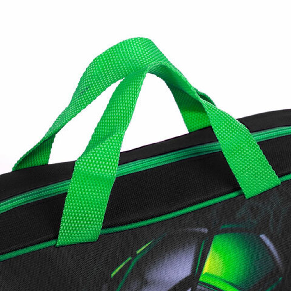 Папка на молнии с ручками BRAUBERG KIDS А4, 1 отделение, полиэстер, 80 мм, "Green ball", 272123