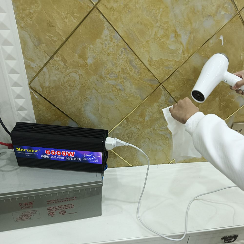 Инвертор 12V-220V 6000W Moexsiac черно-синий чистый синус