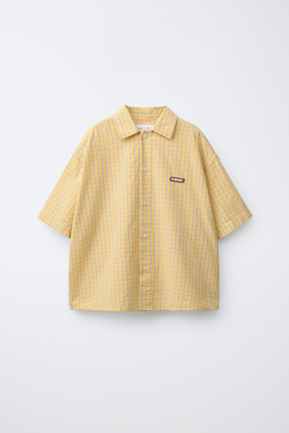ZARA X PUKAS РУБАШКА PUKAS SURF В КЛЕТКУ, ОРАНЖЕВЫЙ
