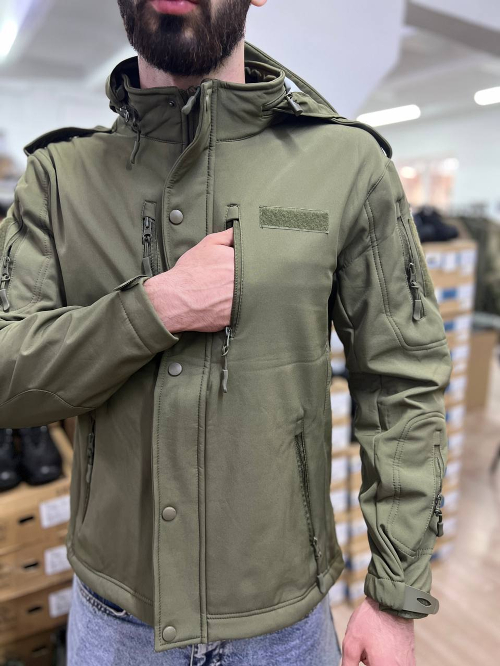 Куртка тактическая softshell олива
