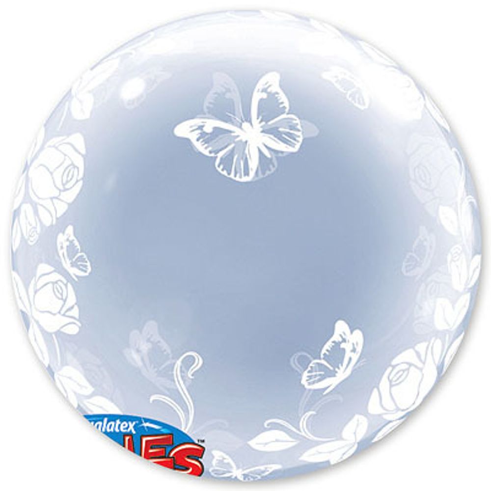 П BUBBLE DECO 24" Розы изящные и бабочки
