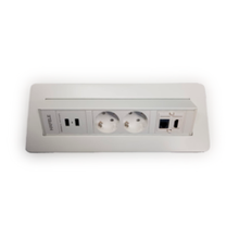 Розетка врезная G47 (2 EURO + 2 USB-A + 1 RJ-45 (Ethernet) + 1 HDMI), белая