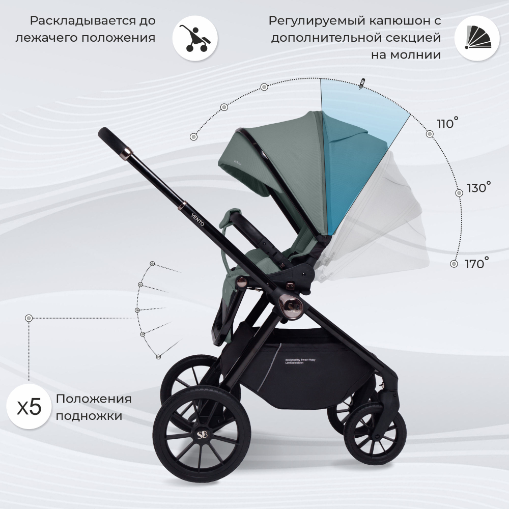 Коляска 2в1 Sweet Baby Vento Green
