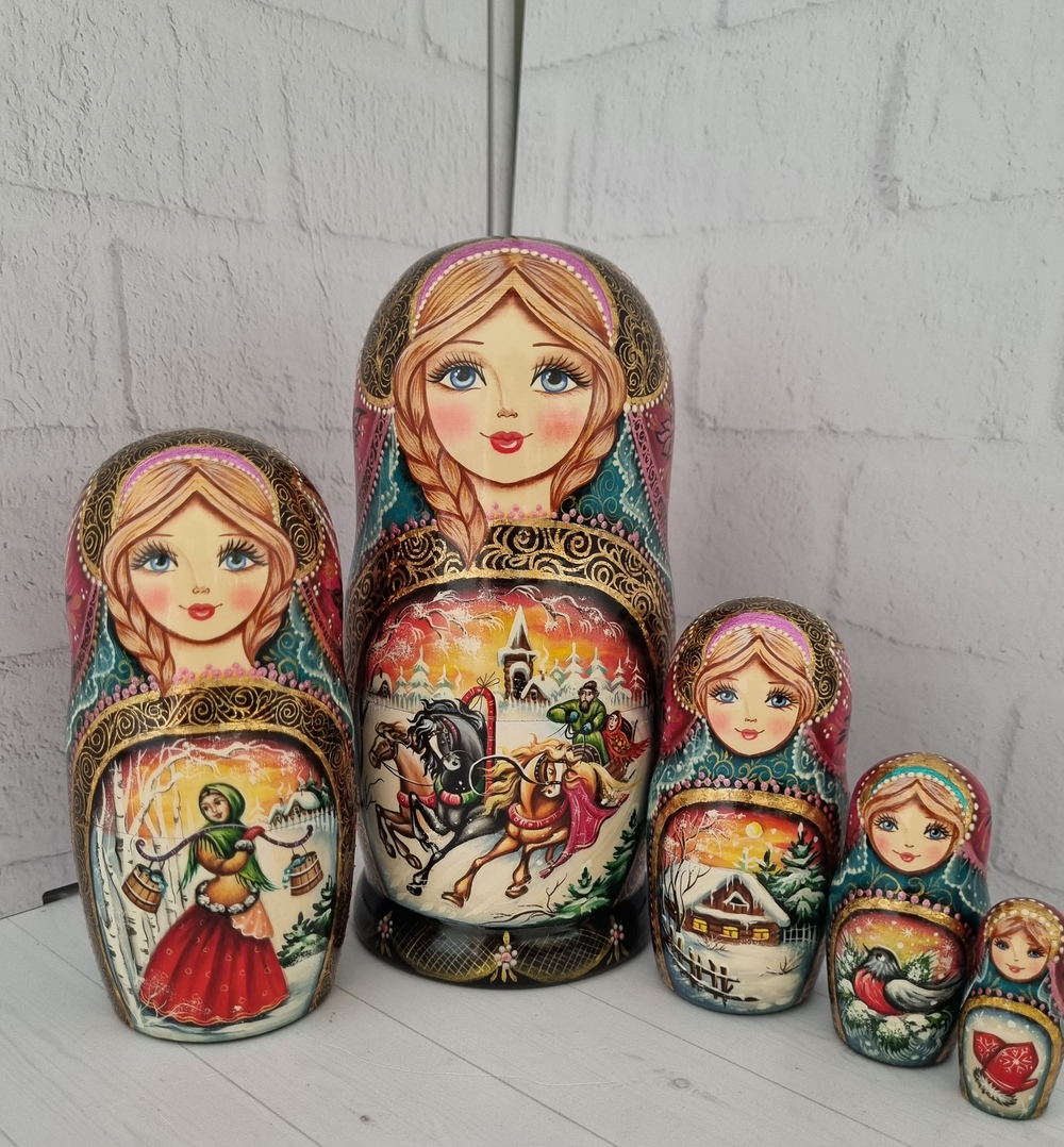 Матрешка 18см "Тройка" 5 мест
