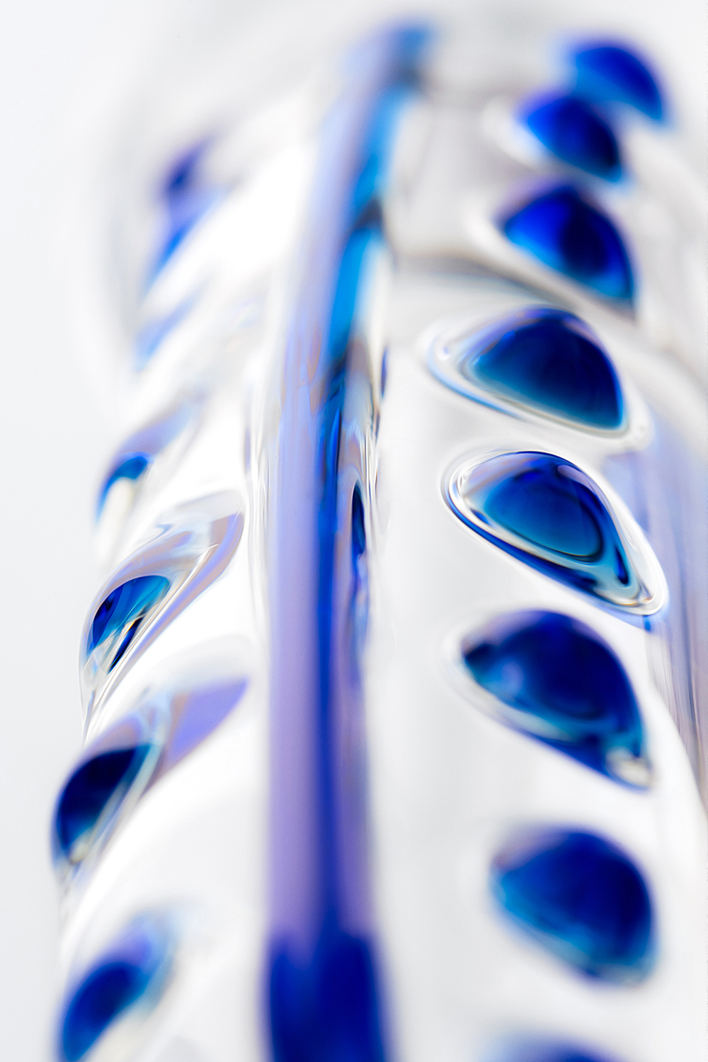 Фаллоимитатор Sexus Glass стеклянный ребристый 20 см