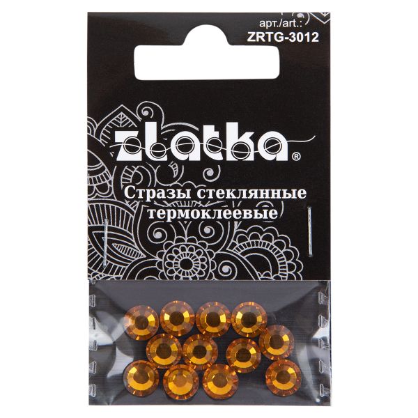 Стразы клеевые стекло 6.5 мм, 5х12 шт, SS30 №15 яр.жёлтый (Topaz), Zlatka ZRTG-3012