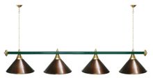 Лампа STARTBILLIARDS 4 пл. (плафоны золотые,штанга золотая,фурнитура золото)