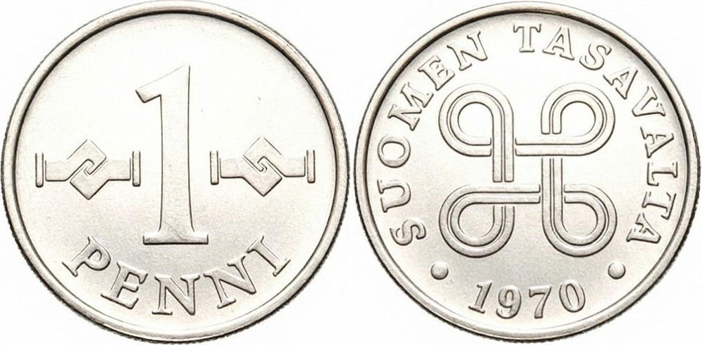 Финляндия 1 пенни, 1970 Крест Святого Ханнеса XF