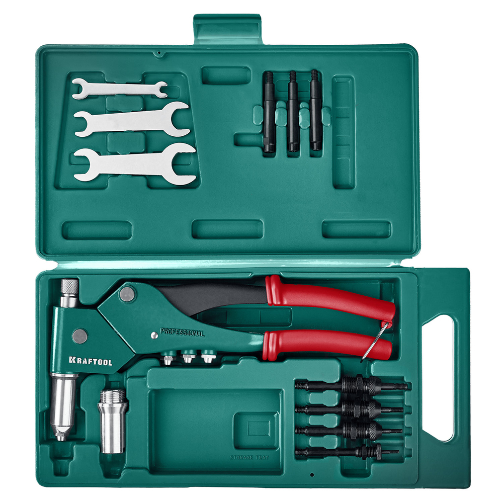 Заклепочник комбинированный поворотный 3в1 в кейсе KRAFTOOL Combo3-M6 (31178)
