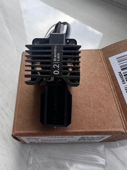 Хотэнд в сборе с соплом 0.2 мм BambuLab (железный), Complete Hotend Assembly with Stainless Steel FAH004