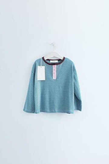 ZARA TIMELESS — ФУТБОЛКА В ПОЛОСКУ С ВОРОТНИКОМ-СТОЙКОЙ, ЗЕЛЕНЫЙ