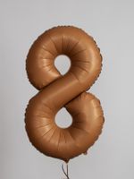 F Шар (40''/102 см) Цифра, 8 Slim, Шоколад, Матовый (БГ-60)