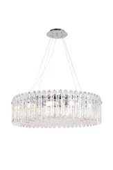 Люстра подвесная NewRgy 5075-12CR CHROME+CLEAR, 12×40 Вт, хромированная и дымчатая