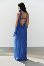 ДЛИННОЕ ПЛАТЬЕ ИЗ ЖОРЖЕТА С ТОНКИМИ БРЕТЕЛЯМИ И ДЕКОРАТИВНЫМ ШАРФОМ — ZARA