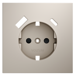 Накладка для розетки с заземлением и защитными шторками, с USB A+C, S70 (кашемир)