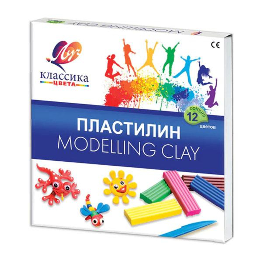 Пластилин 12цв 240г "Классика" стек карт упак