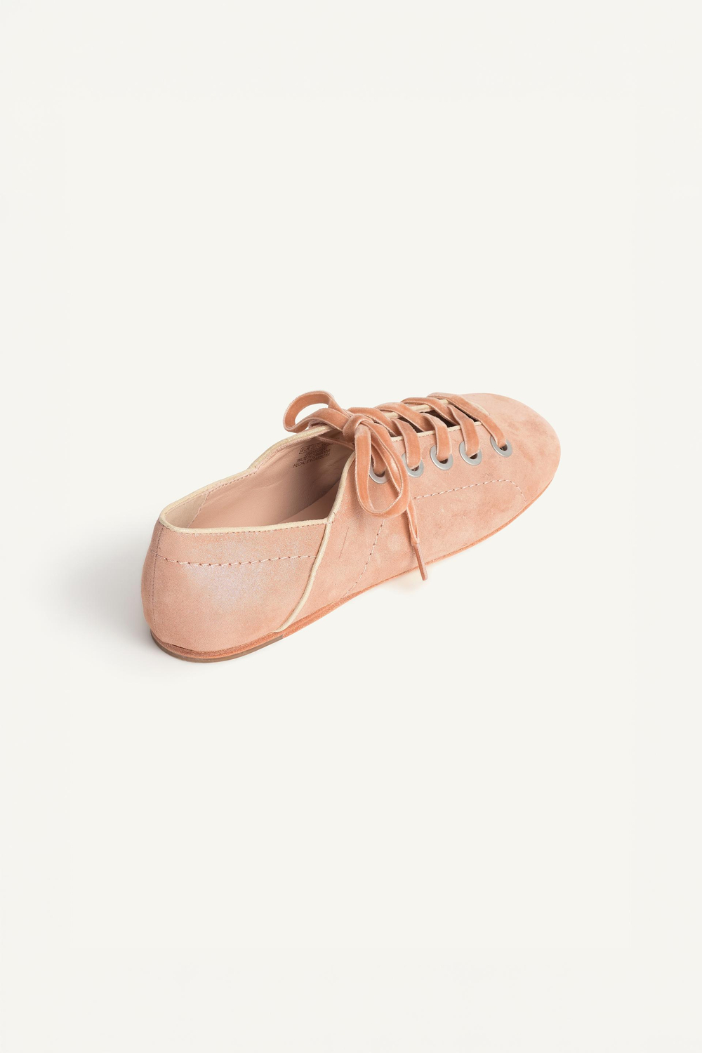 ZARA КОЖАНЫЕ ТУФЛИ НА ШНУРОВКЕ - LIMITED EDITION, РОЗОВЫЙ