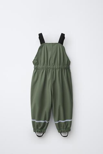 ZARA ПРОРЕЗИНЕННЫЙ КОМБИНЕЗОН WATER RESISTANT, ЗЕЛЕНЫЙ