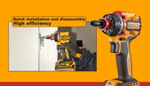 Аккумуляторный бесщёточный шуруповерт INGCO CDLI206686 INDUSTRIAL 20 В 66 Нм с набором сменных насадок