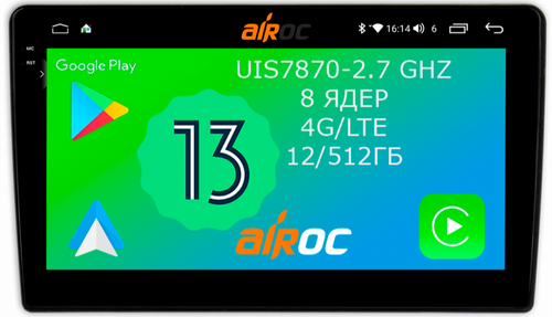 Магнитола для Hyundai H1 / Grand Starex 2007-2015 - Airoc 2K AU-2007 на Android 13, Быстрейшая, SIM-слот