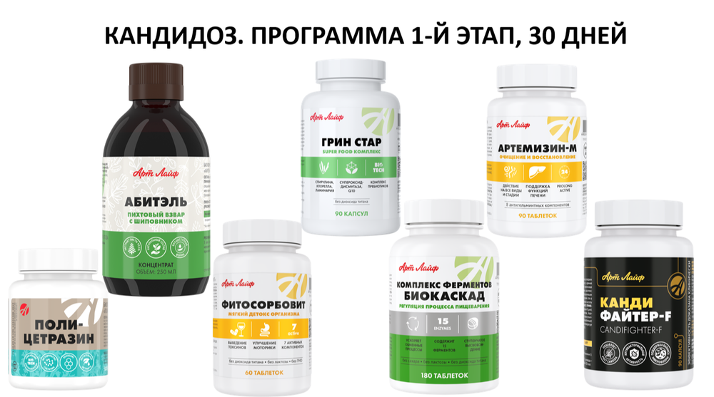 КАНДИДОЗ. ПРОГРАММА 1-Й ЭТАП, 30 ДНЕЙ