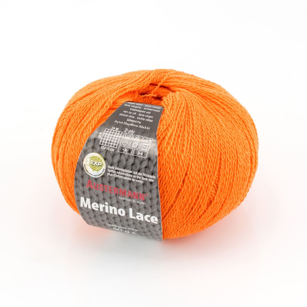 Пряжа Austermann (Аустерманн) Merino Lace EXP / уп.5 мот. по 50 г, 400м, оранжевый