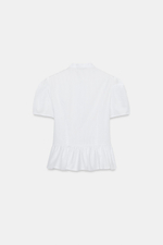 РУБАШКА С ДЕКОРАТИВНЫМИ ПЕТЛЯМИ И БАСКОЙ — ZARA