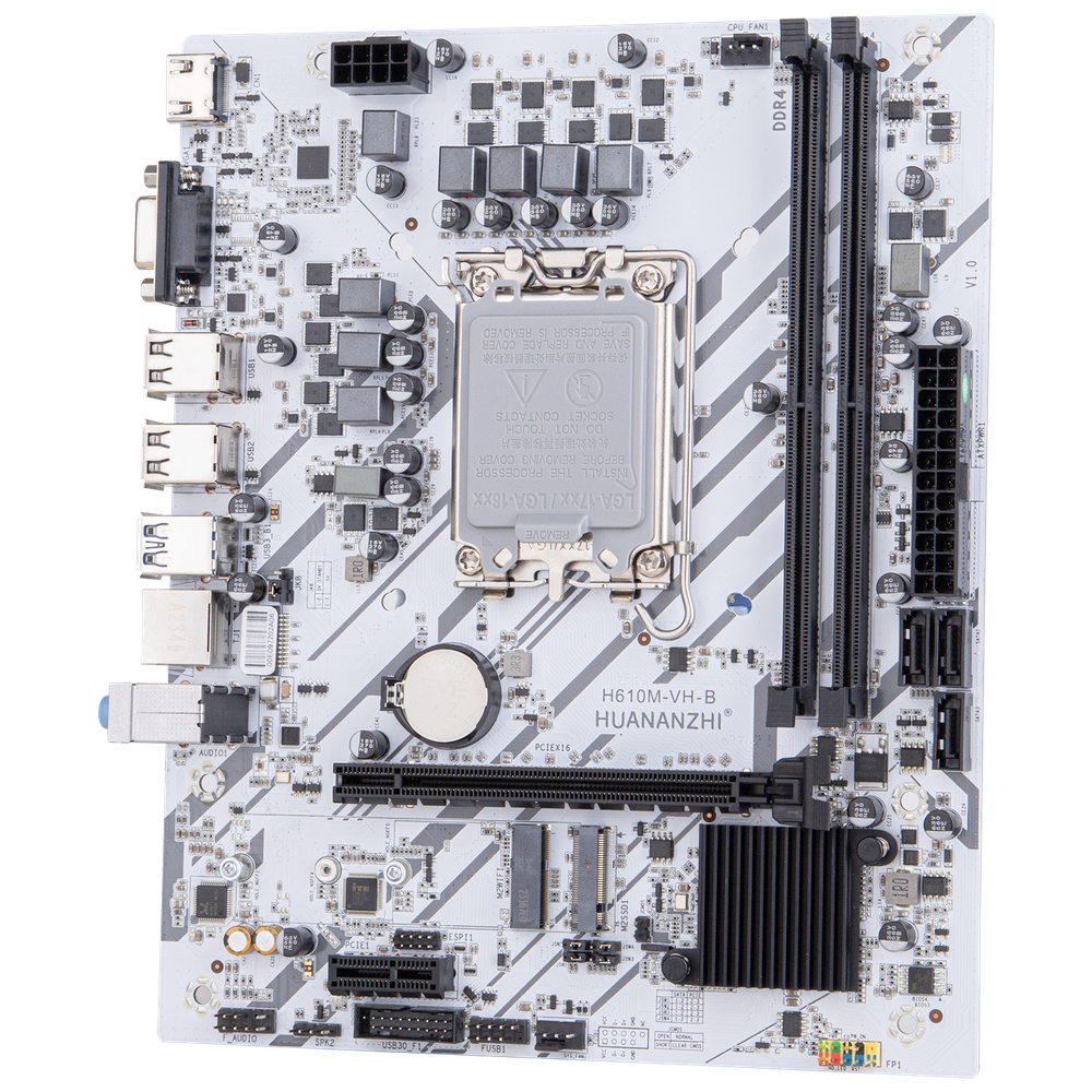 Материнская плата HUANANZHI H610M-VH-B, Socket1700, mATX, Retail, 2xDDR4, PCIe3.0, 1xM.2, GLAN, M.2 WiFi, 6xUSB2, 4xUSB3, VGA, HDMI (HNZ-H610M-VH-B)
