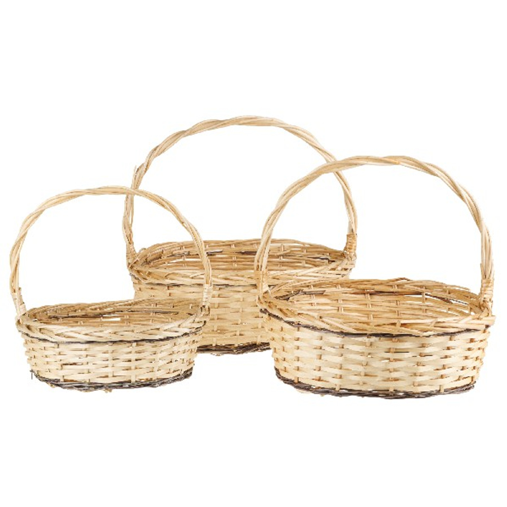 Корзина НАБОР/3шт "Кант" (ива) 40x32xH15/39см-30x23xH10/30см СЕРЫЙ