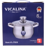Кастрюля из нержавеющей стали VICALINA 3,6л, индукция, VL-7013