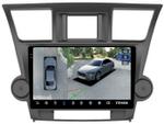 Магнитола для Toyota Highlander 2 U40 2007-2013 (крутилки декоративные) - Teyes CC3-2K-360 на Android 10, Быстрая, 2K QLED, CarPlay, 4G SIM-слот, 4 камеры в комплекте