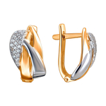 Серьги с фианитом из красного золота 585 пробы JA-S-1112586Р
