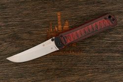 Нож складной Kizlyar Supreme Whisper, клинок 96мм, сталь AUS10Co, рукоять G10 чёрно-красный