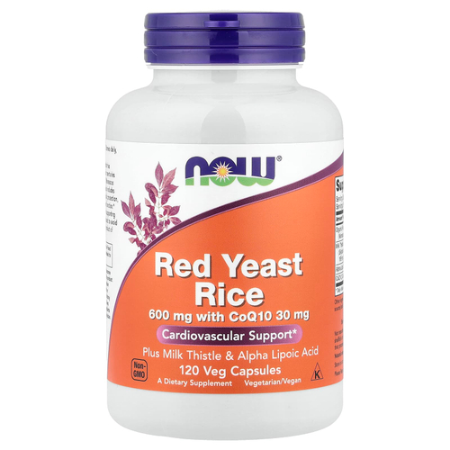 NOW Foods, Красный дрожжевой рис, 120 растительных капсул