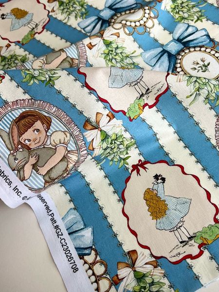 ДЕВОЧКА И КРОЛИК, отрез 1,2 м - 100% хлопок Handmade Fabrics 3