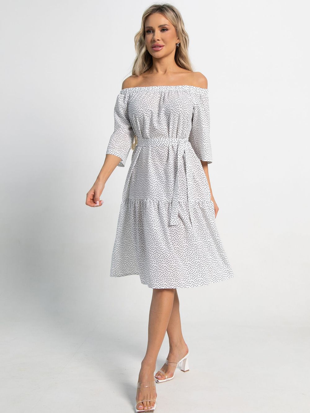 Платье с поясом Дафна (белое) П15522-8М LT Collection