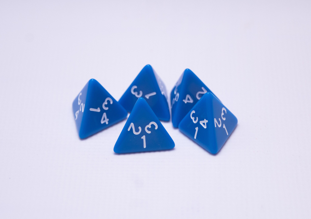 Кости Д4 синие - 5 шт.