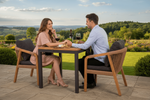 Стол обеденный Ideal Patio ТЕЛЛА алюминий, тик 80x80 см (4 ножки)