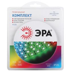 Комплект светодиодной ленты ЭРА 5050kit-14,4-60-12-IP20-RGB-5m | Комплекты светодиодных лент