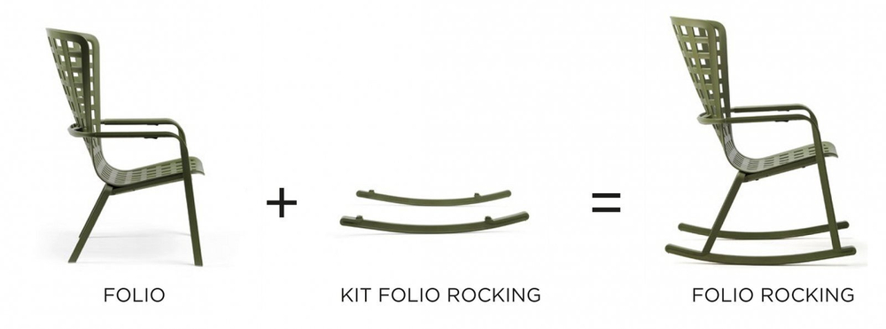 Комплект полозьев для кресла-качалки Nardi Kit Folio Rocking, тортора