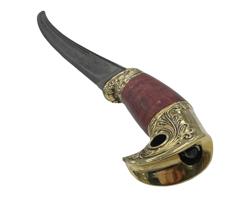 Шашка Генеральская наградная, трехдолая обр.1883г. дамасская сталь, красная кожа, мельхиор, латунь
