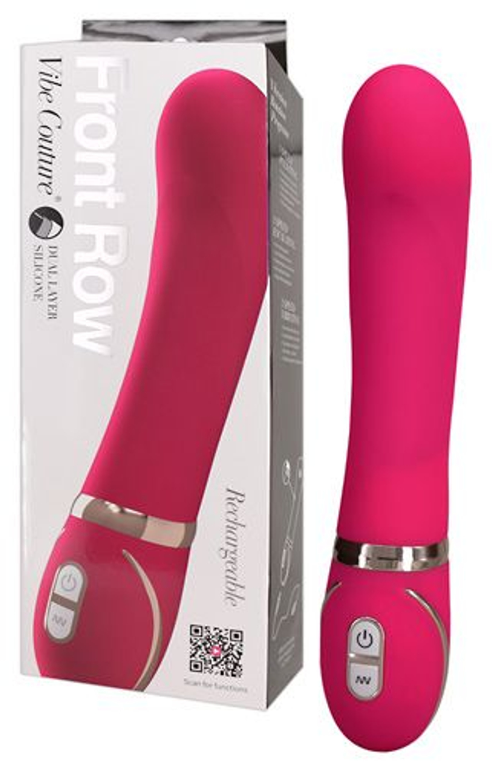 Розовый вибромассажер для точки G Front Row Pink GR - 22 см. (Цвет: розовый)